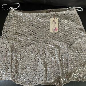 Large Joyfolie champagne sequin front skirt